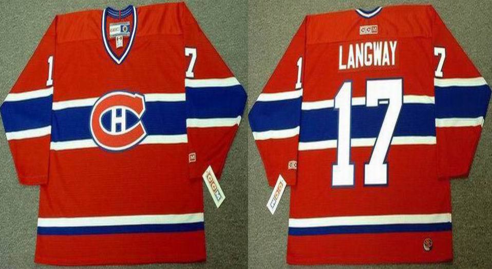 2019 Men Montreal Canadiens #17 Langway Red CCM NHL jerseys